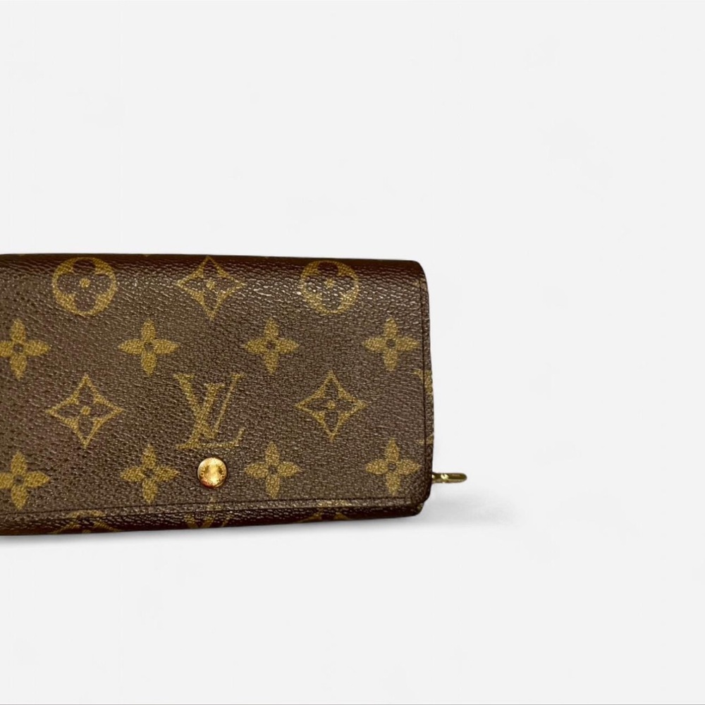 Louis Vuitton Brown Monogram Zip Continental Wallet with Gold Hardware